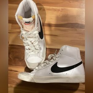 Nike White and Black High-Top Sneakers